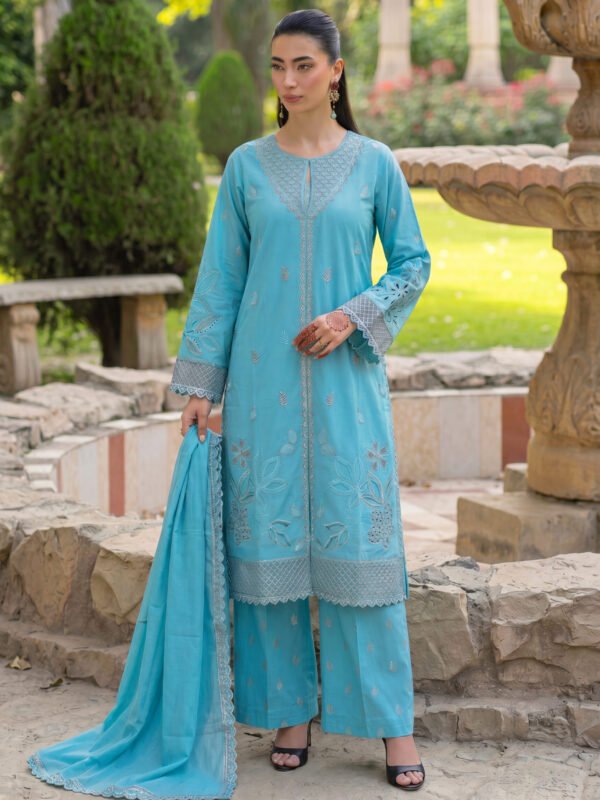 Designer Embroidered 3 Piece Suit – Monsoon Collection