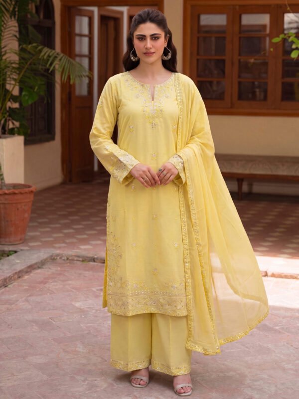 Graceful Embroidered 3 Piece Suit – Monsoon Edition