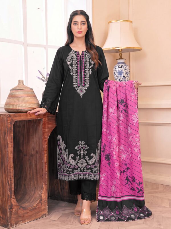 Whisper Bloom Embroidered 3 Piece Suit