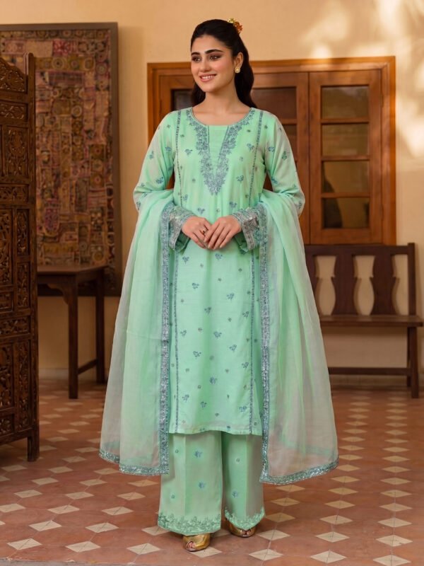 Timeless Embroidered 3 Piece Suit – Monsoon Collection